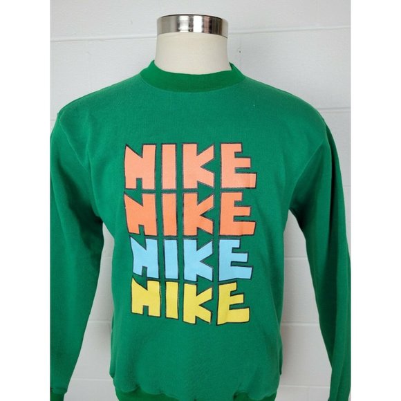 NWOT Vintage 90s Nike Spellout Sweatshirt Green M - Picture 2 of 10
